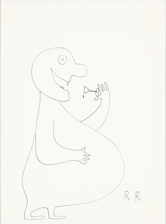 Roger Risberg, indian ink drawing, signed. Executed in 2008.