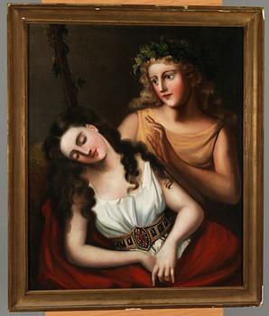 OKÄND KONSTNÄR, olja på duk, osignerad, 1800-talets början.