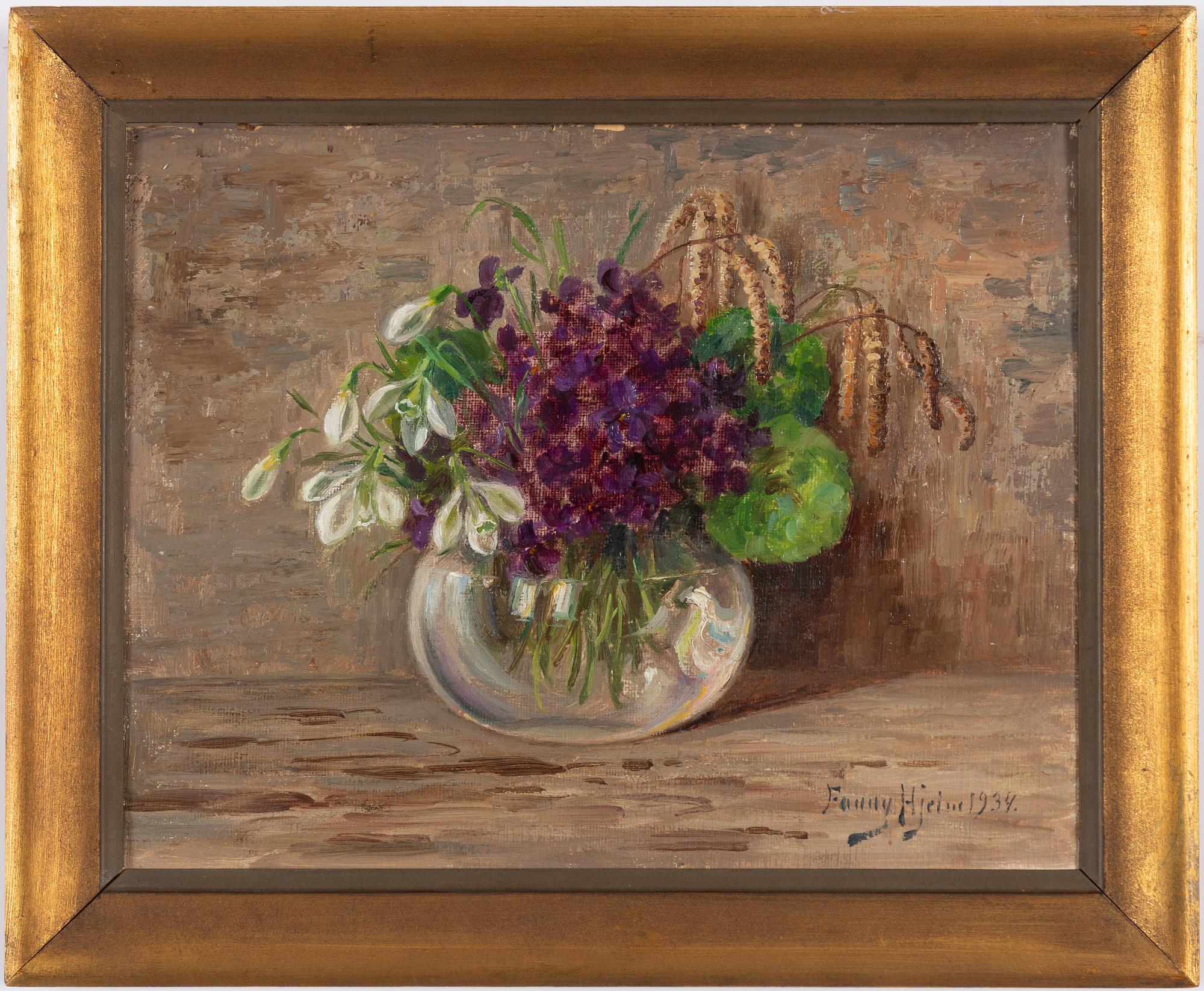 Fanny Hjelm, Violets and snowdrops.