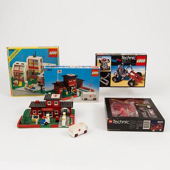 A lot of 4 Lego sets, Denmark, 1970/80s.