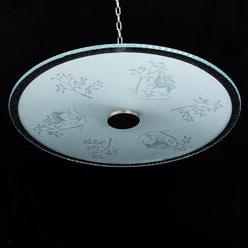 A 1940's Swedish Modern ceiling lamp.