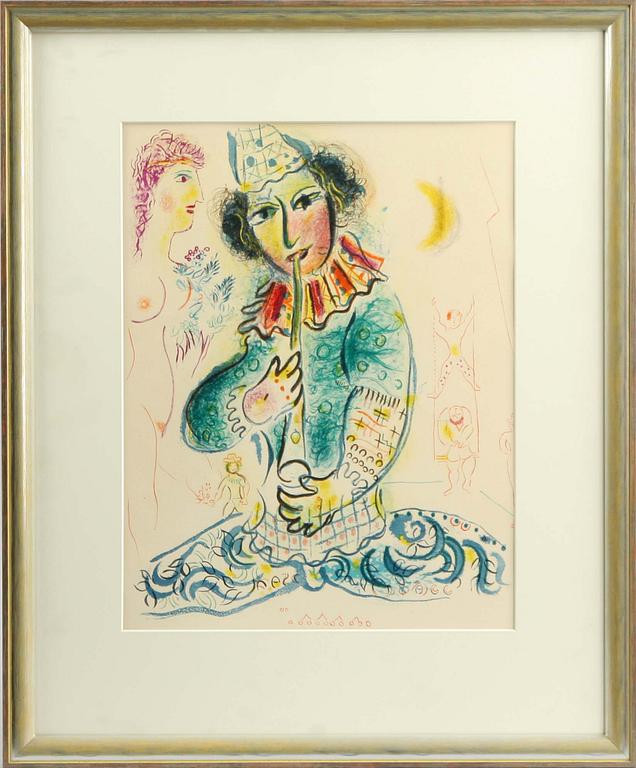 MARC CHAGALL, litografi. Ur mappen "Le Cirque" 1967.