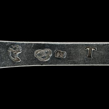 SKEDAR, 5 st, silver, Johan Schröder, Landskrona, 1777, vikt 330 g.