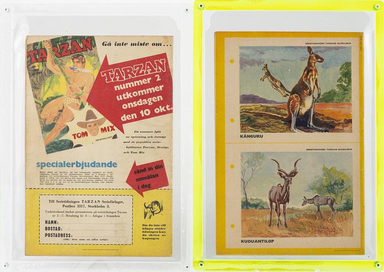 Serietidningar, 2 st "Tarzan", Nr 1 & 6 1951.