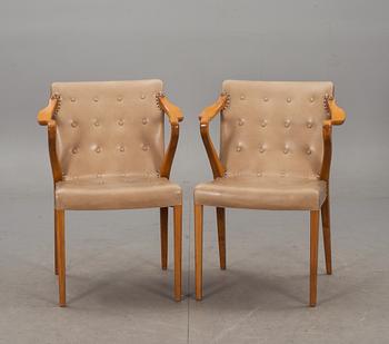 KARMSTOLAR, ett par. Modell nr 1522. Axel Larsson, Svenska Möbelfabrikerna Bodafors, 1930-tal.