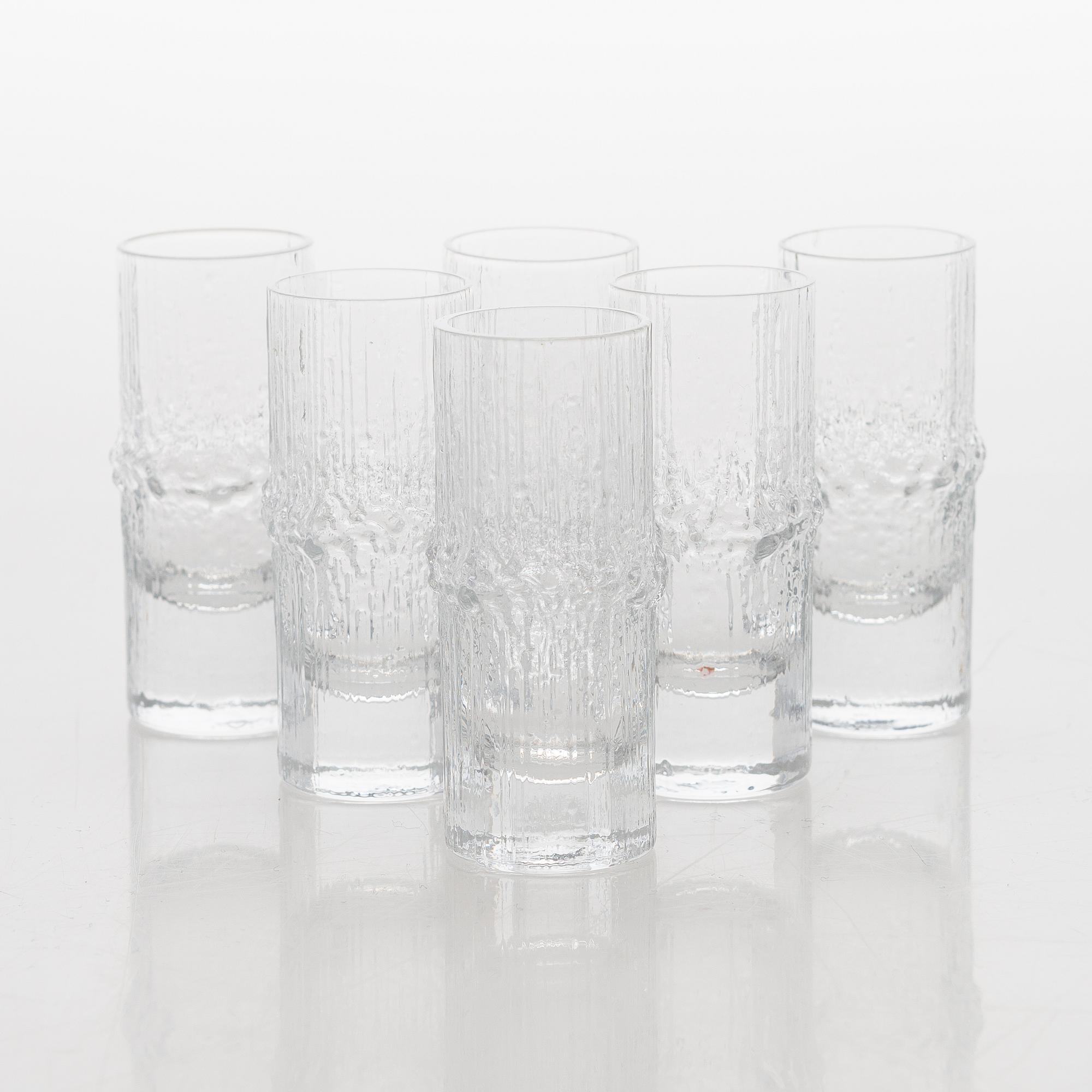 Tapio Wirkkala, a set of six 'Niva' snaps glasses, Iittala