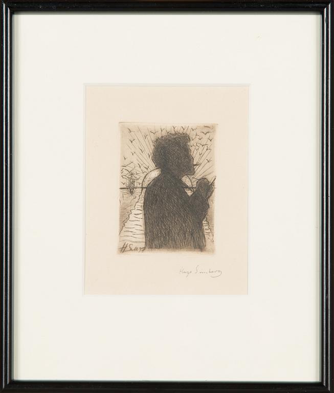 Hugo Simberg, etching, plate signed and signed in pencil.