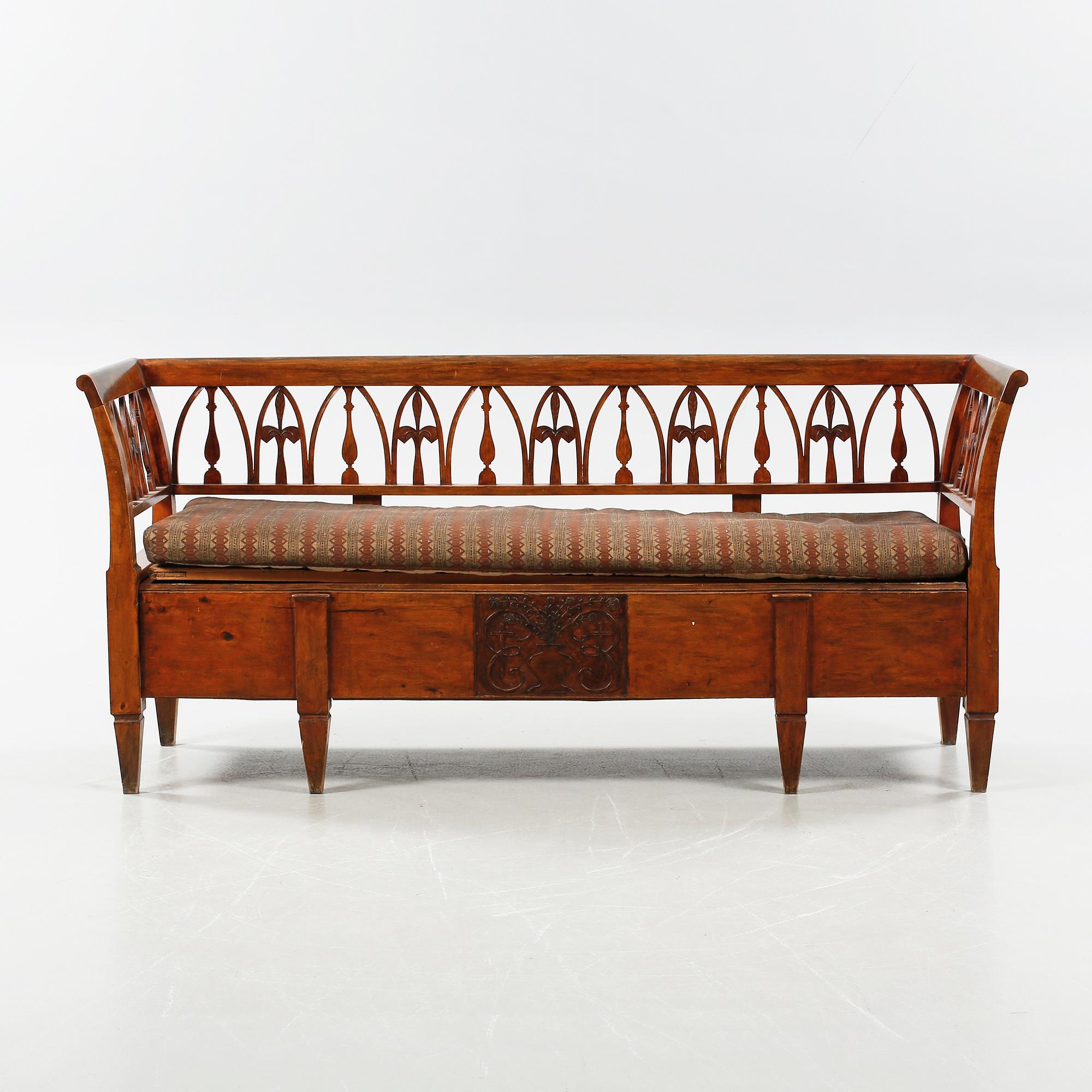 A late gustavian sofa from Lindome, made in early 19th century.