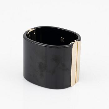 Chanel, a black acrylic bracelet with pearls, 2022.