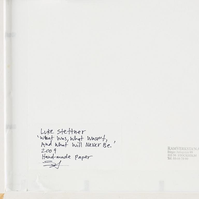 LUKE STETTNER, Triptyche, signed and dated 2009 on verso. Hand-made paper, med tryck.