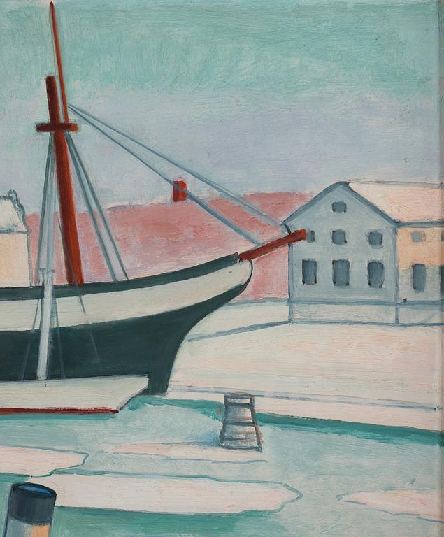 Einar Jolin, Winter at the harbour, Stockholm.