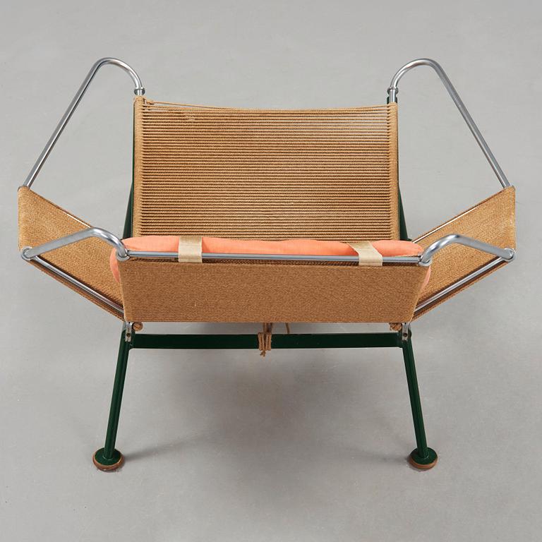 Hans J. Wegner, a 'Flag Halyard' easy chair, Getama, Denmark.