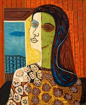 196. Esaias Thorén, Cubist lady.