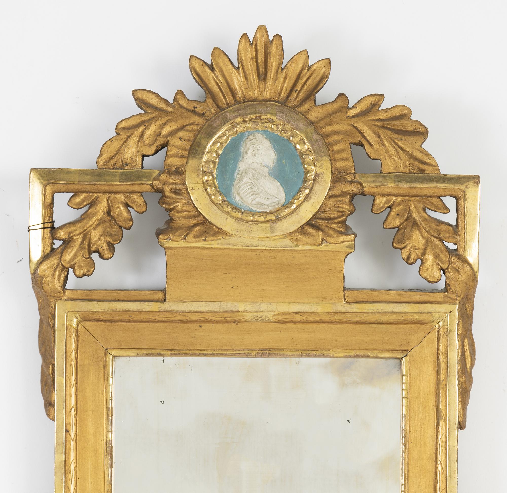 A Gustavian mirror, late 18th Century.