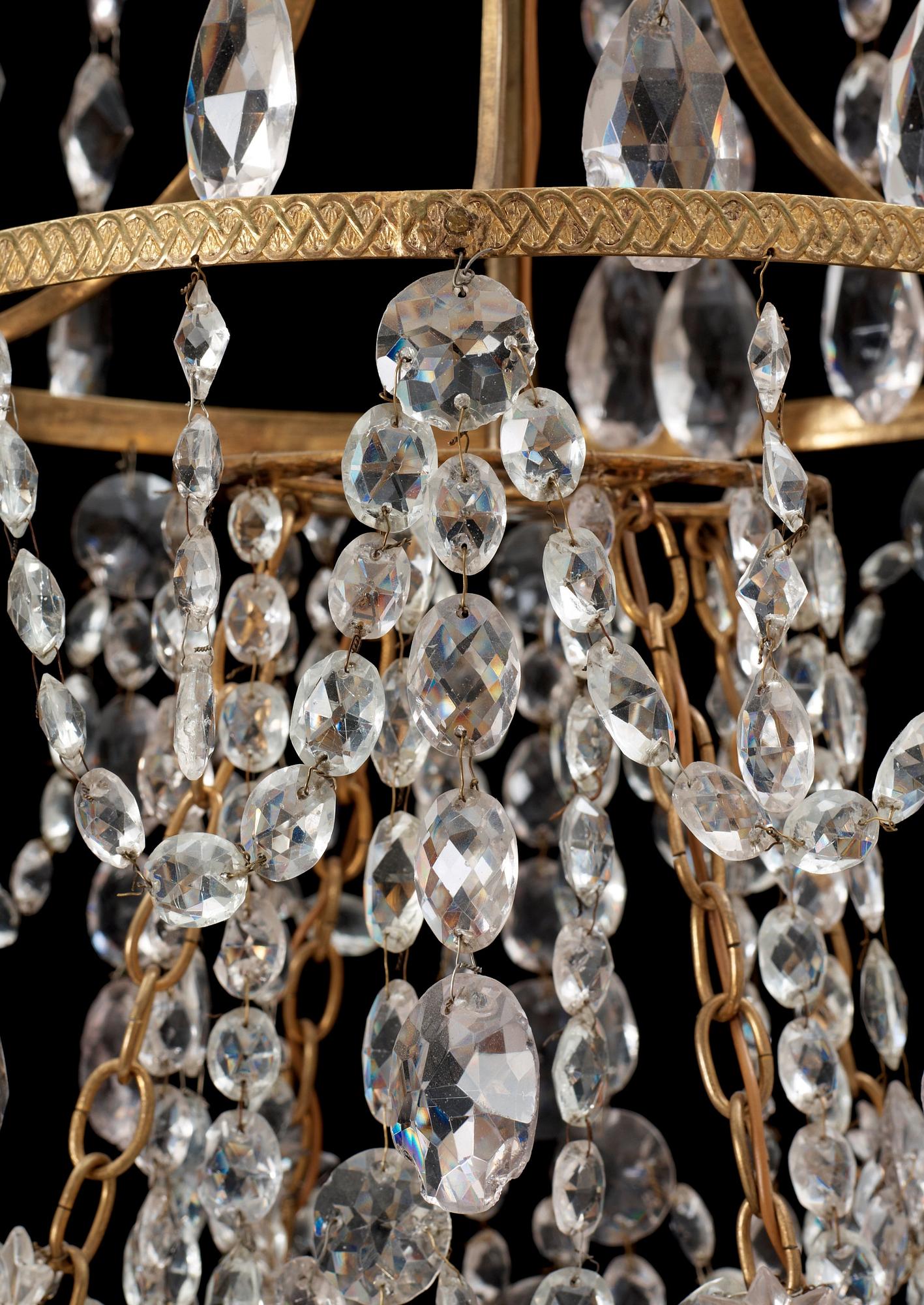 A North European circa 1800 eight-light chandelier.
