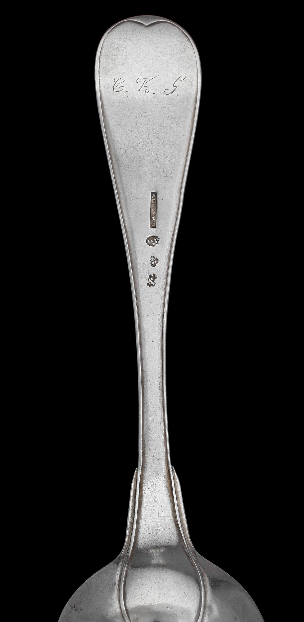 BESTICK, 46 delar, silver, bla Gustaf Wallin, Falun, 1849. 1800-1900-tal. Ca 1078g.