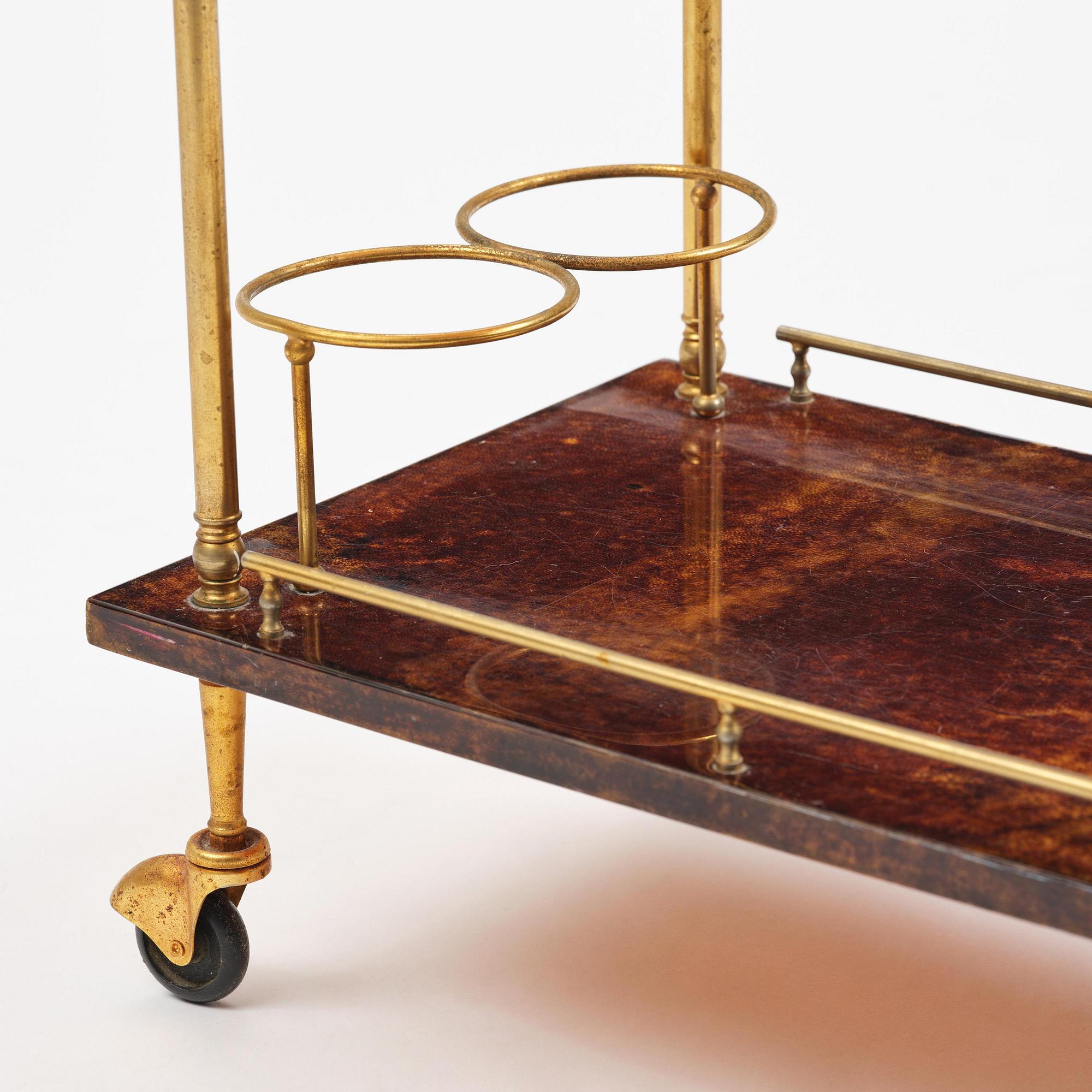 Aldo Tura, a serving trolley, Milan, Italy, 1960s-70s.