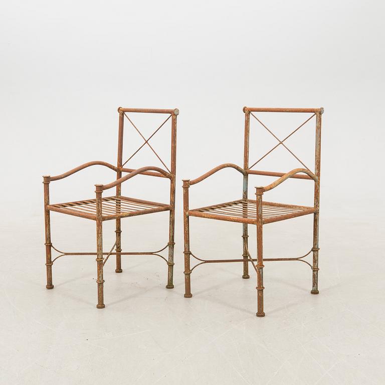 Garden armchairs, a pair from the first half of the 20th century.