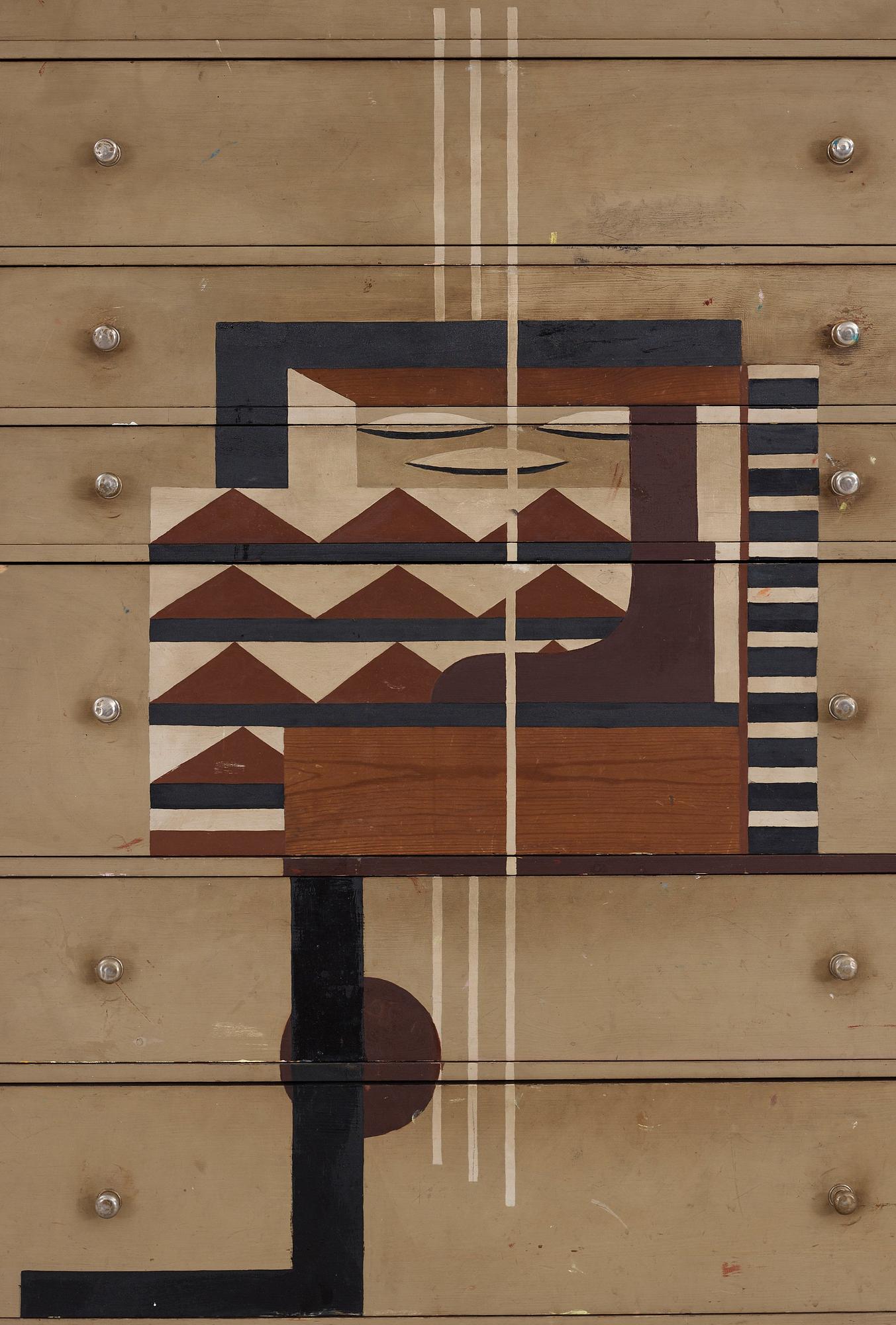 Ingegerd Torhamn, a modernist painted and decorated chest of drawers, Sweden ca 1930.