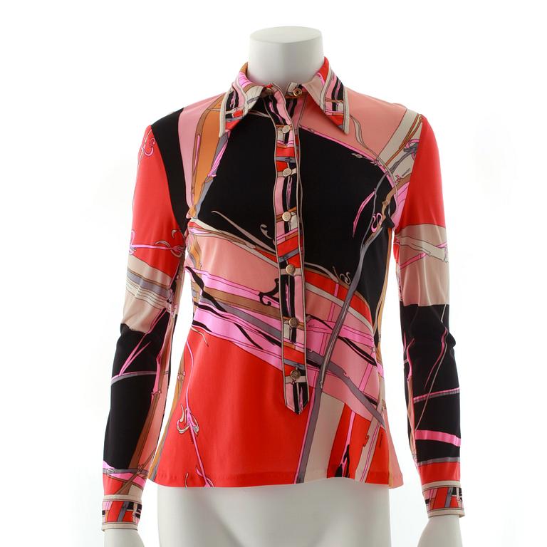 LEONARD, a multicolored print blouse from the early 1970s.