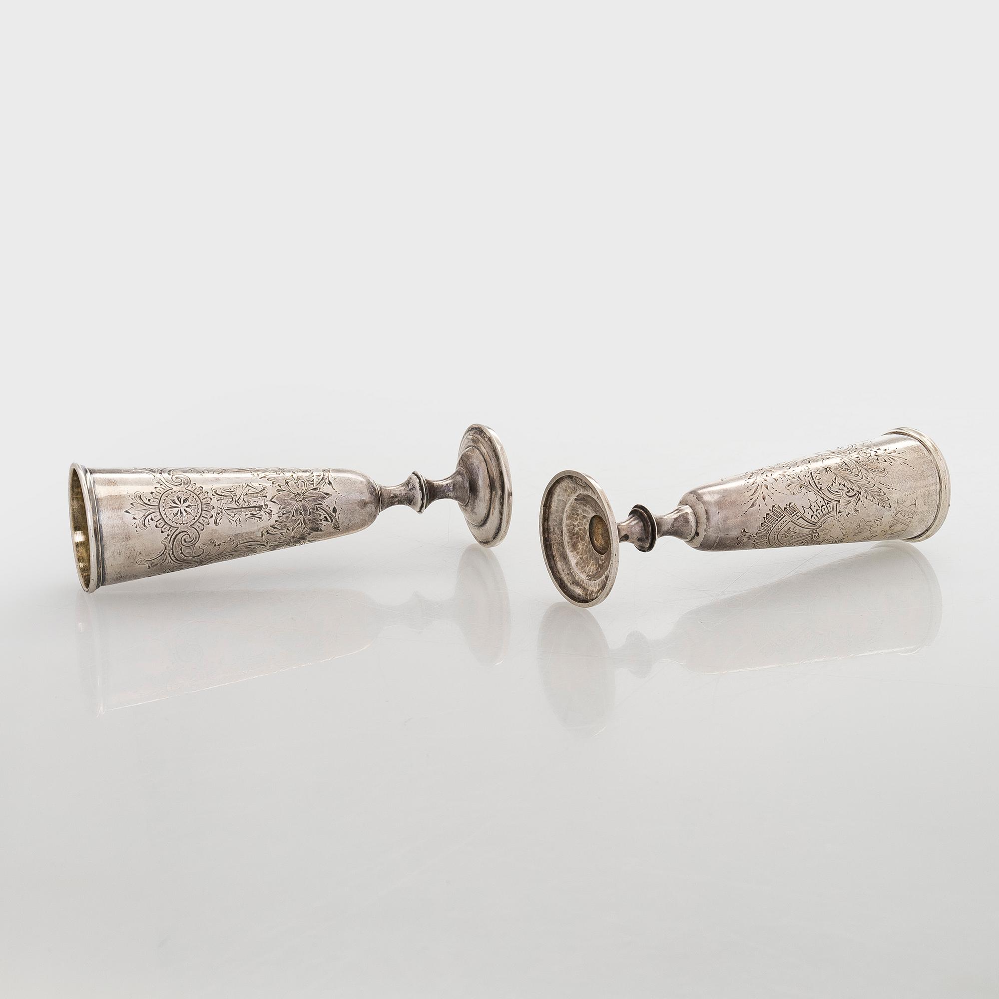 A pair of silver flutes, Wilhelm Porthan Vyborg 1989.