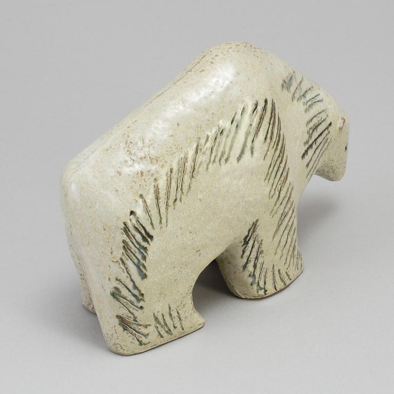 LISA LARSON, a stoneware figurine "Isbjörn" from the series "Stora Zoo", Gustavsberg. Designed in 1957.