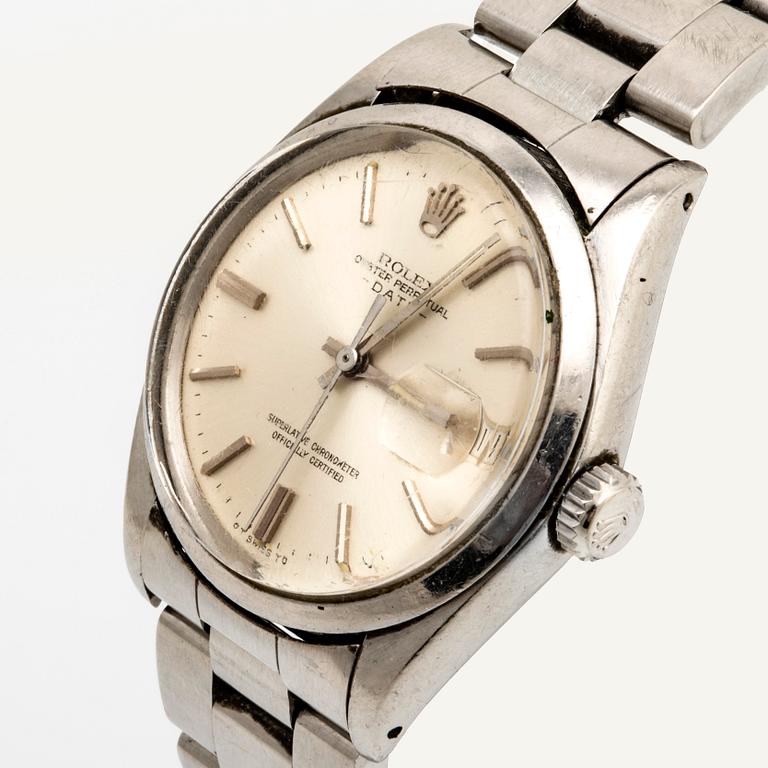 Rolex, Oyster Perpetual, Date, Chronometer, wristwatch, 34,5 mm.