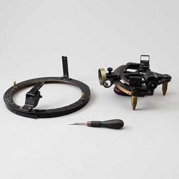 A 20th century Stadimeter and a bearing circle, both in cases. Marked U.S. Navy.