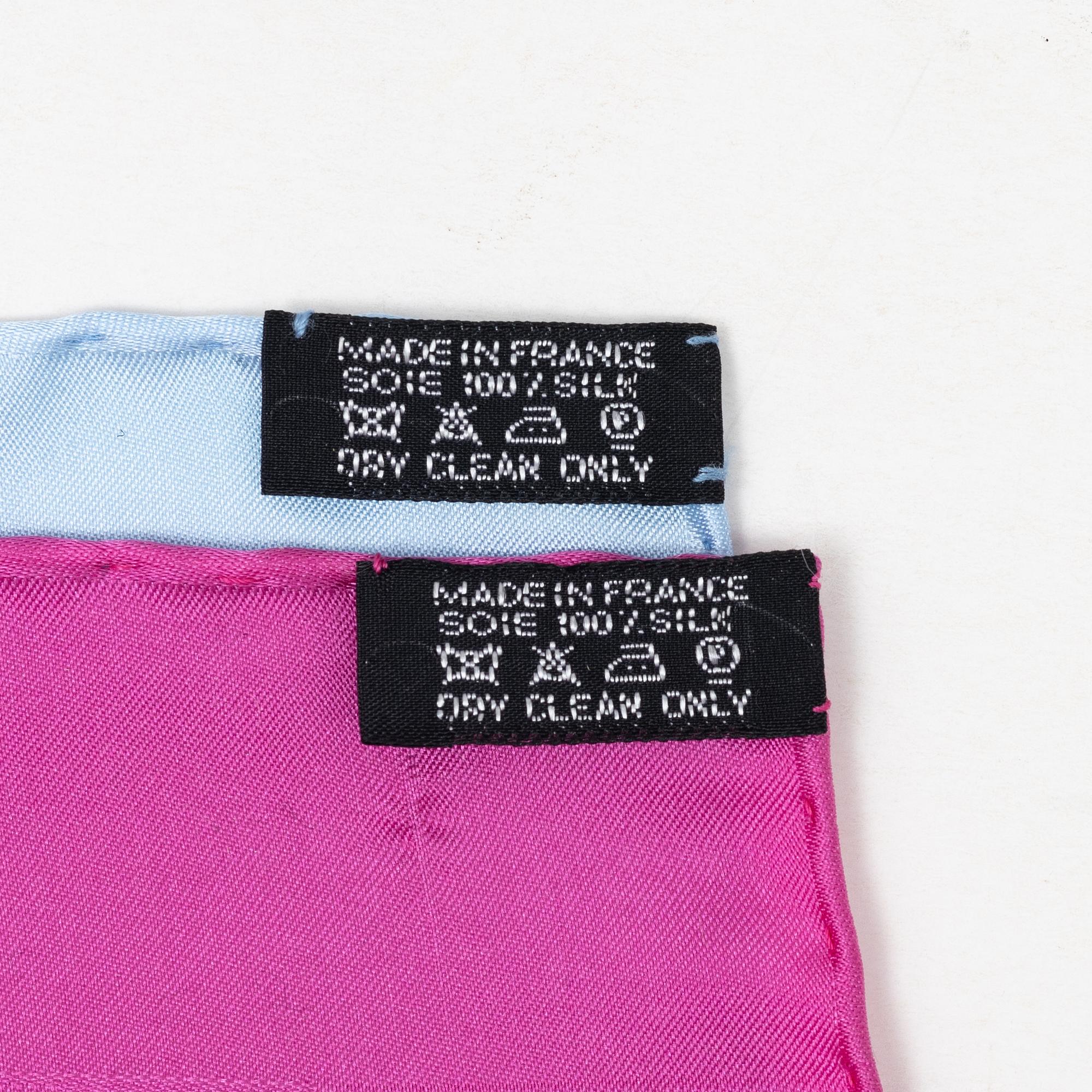 Hermès, a silk tie and two pocket squares.