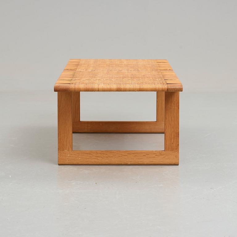 Børge Mogensen, an oak and rattan bench, cabinetmaker Erhard Rasmussen, Denmark 1950's-60's.