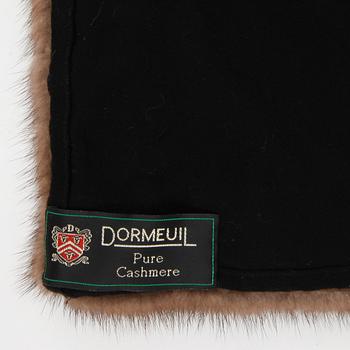 DORMEUIL, a black cashmere and mink shawl.