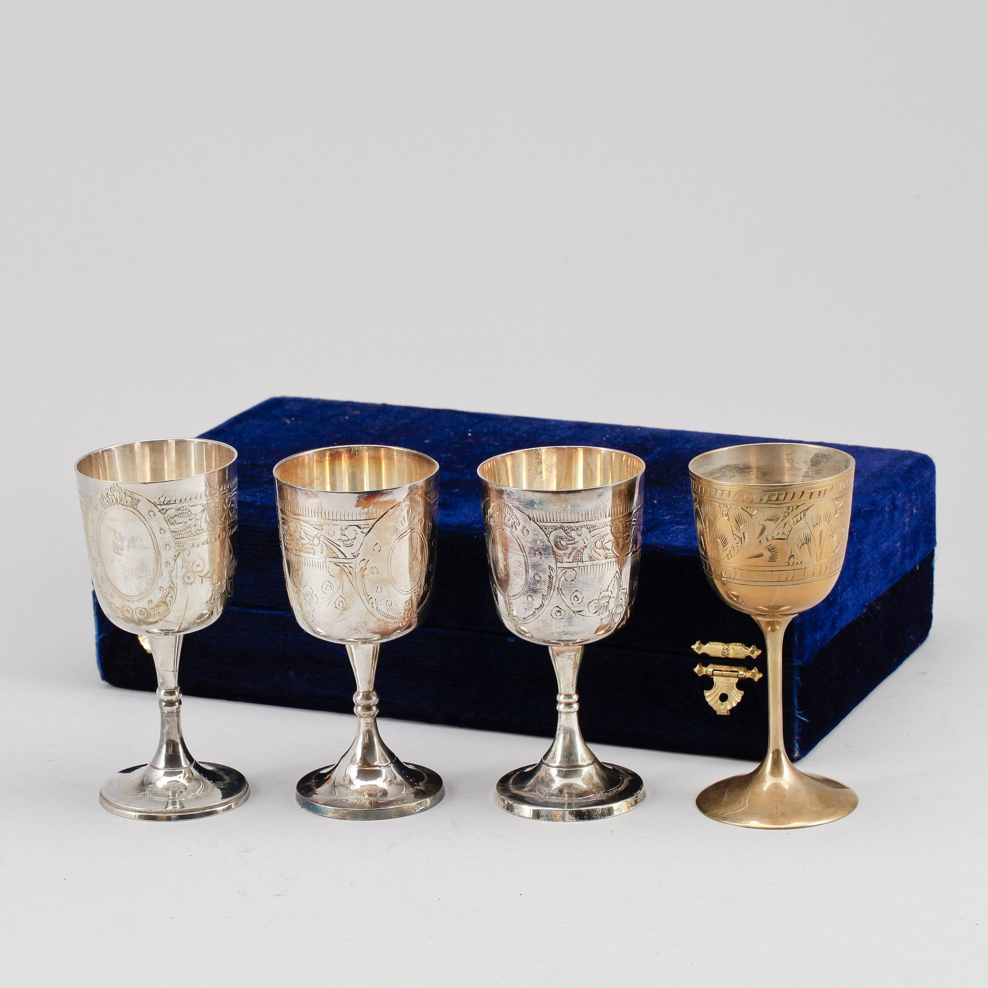 KALK, 3+1 st, nysilver, 1900-tal.