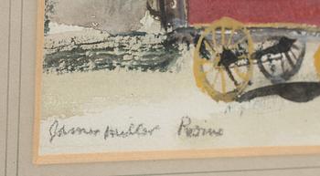 JAMES MILLER, pastell, sign.