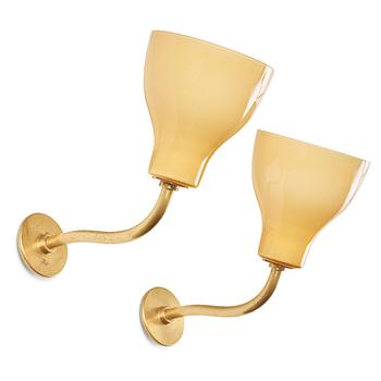 381. Bertil Brisborg, a pair of wall lamps, for Nordiska Kompaniet, Sweden 1940's.