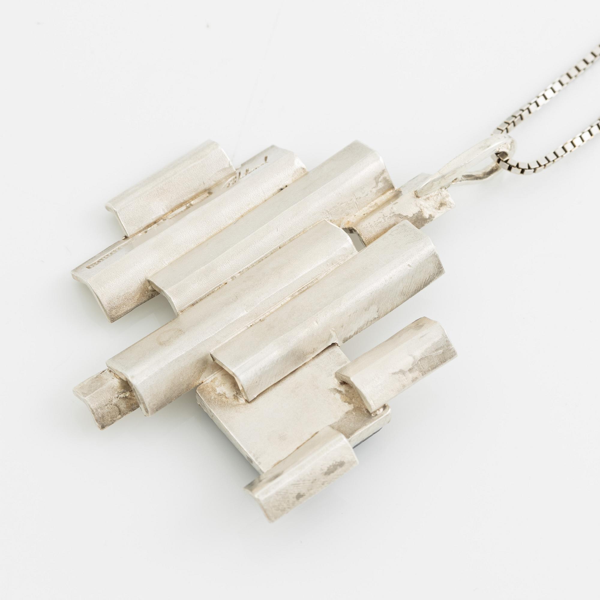 Atelier Borgila, pendant, sterling silver with ore, Stockholm 1979.