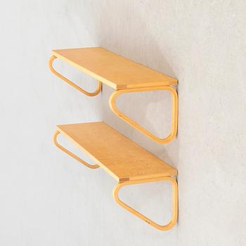 Alvar Aalto, two wall shelves, Artek Helsinki 1970s.