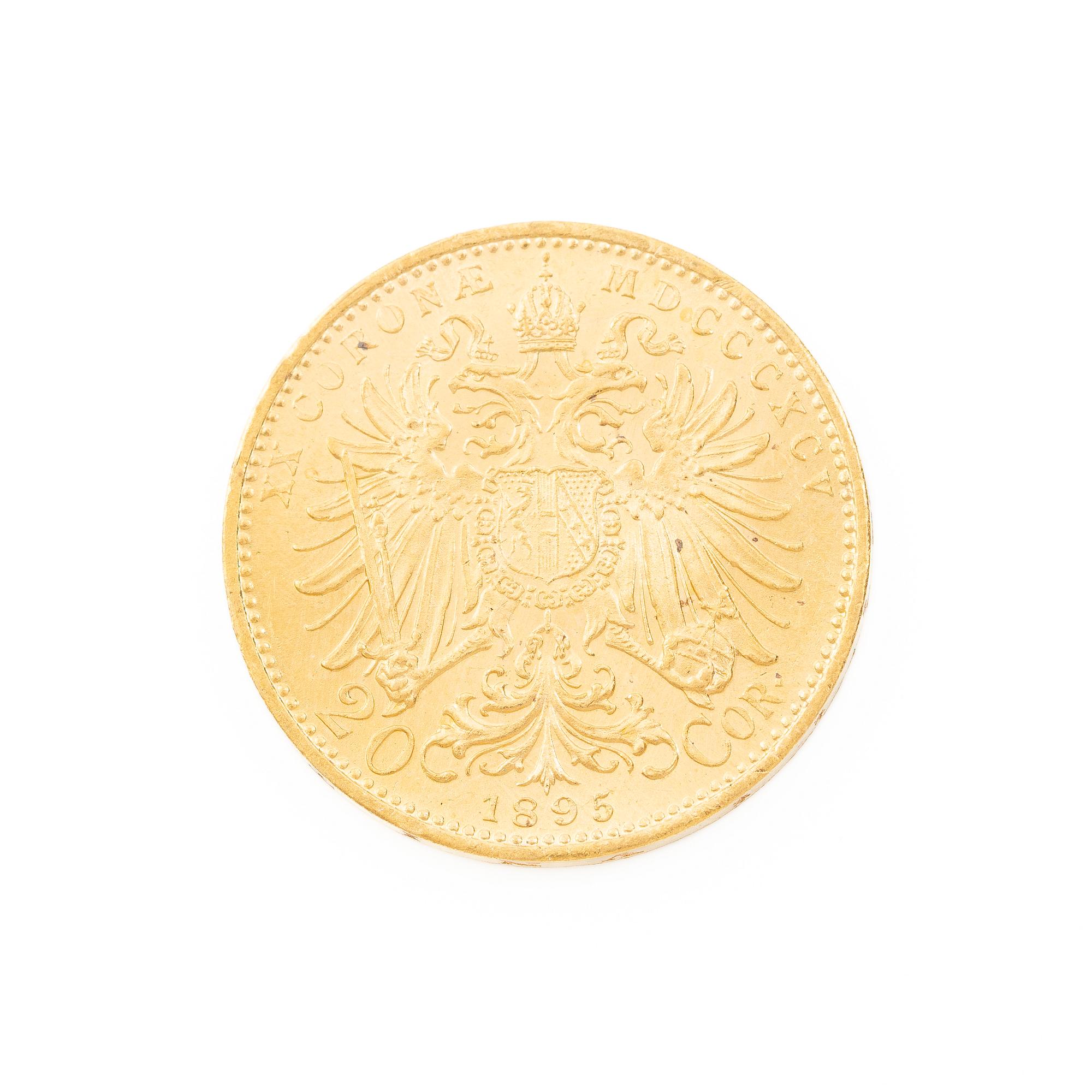 Gold coin, Austria-Hungary, 20 Corona, 1895.