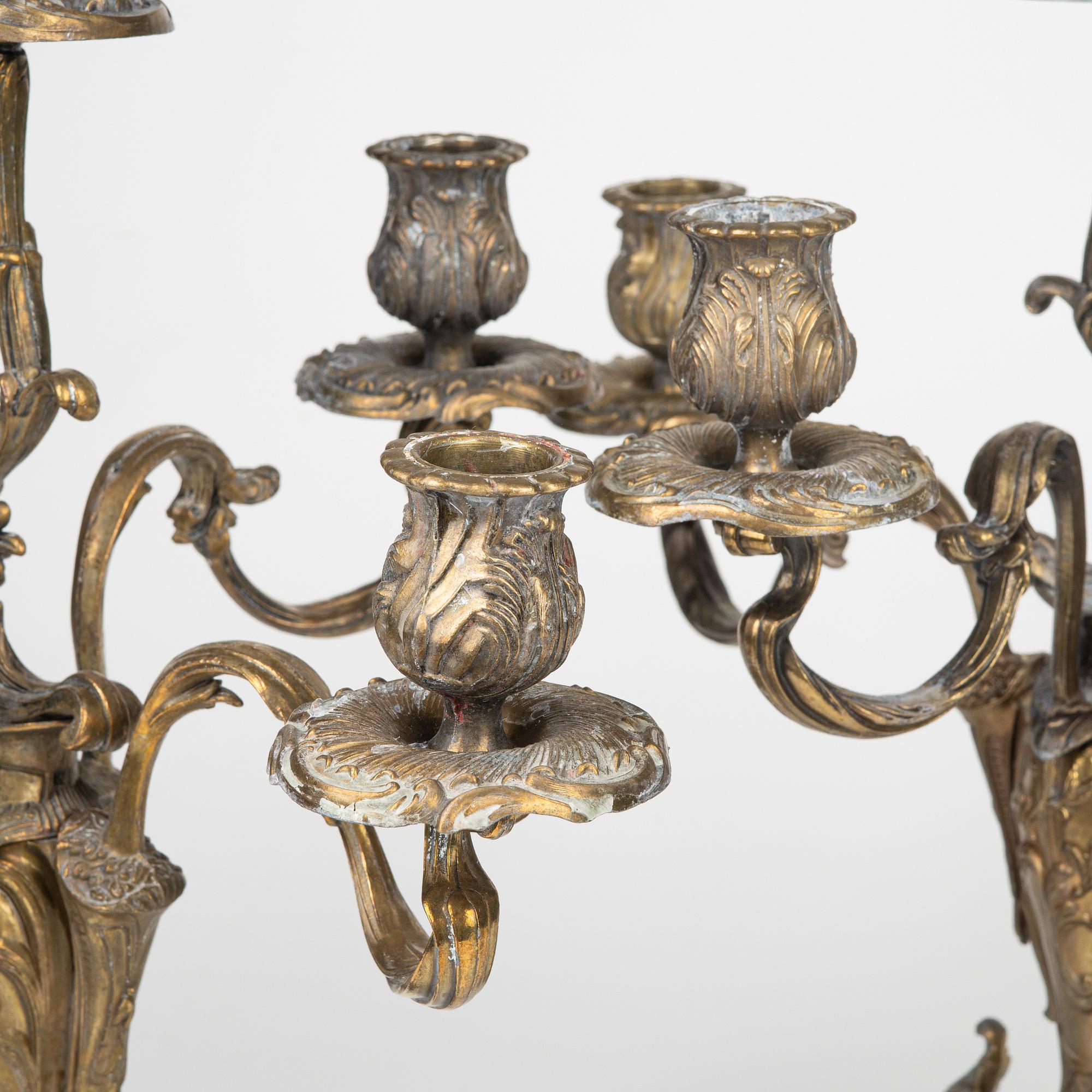 Kandelabrar ett par, nyrokoko, 1800-talets slut.