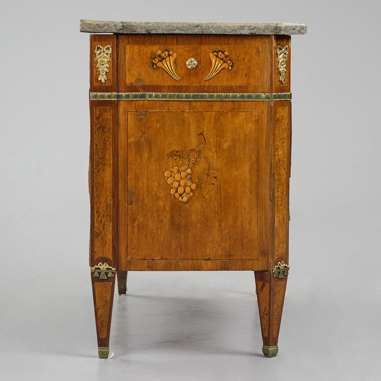 A Gustavian marquetry commode by C. Lindborg (master in Stockholm 1781-1808).