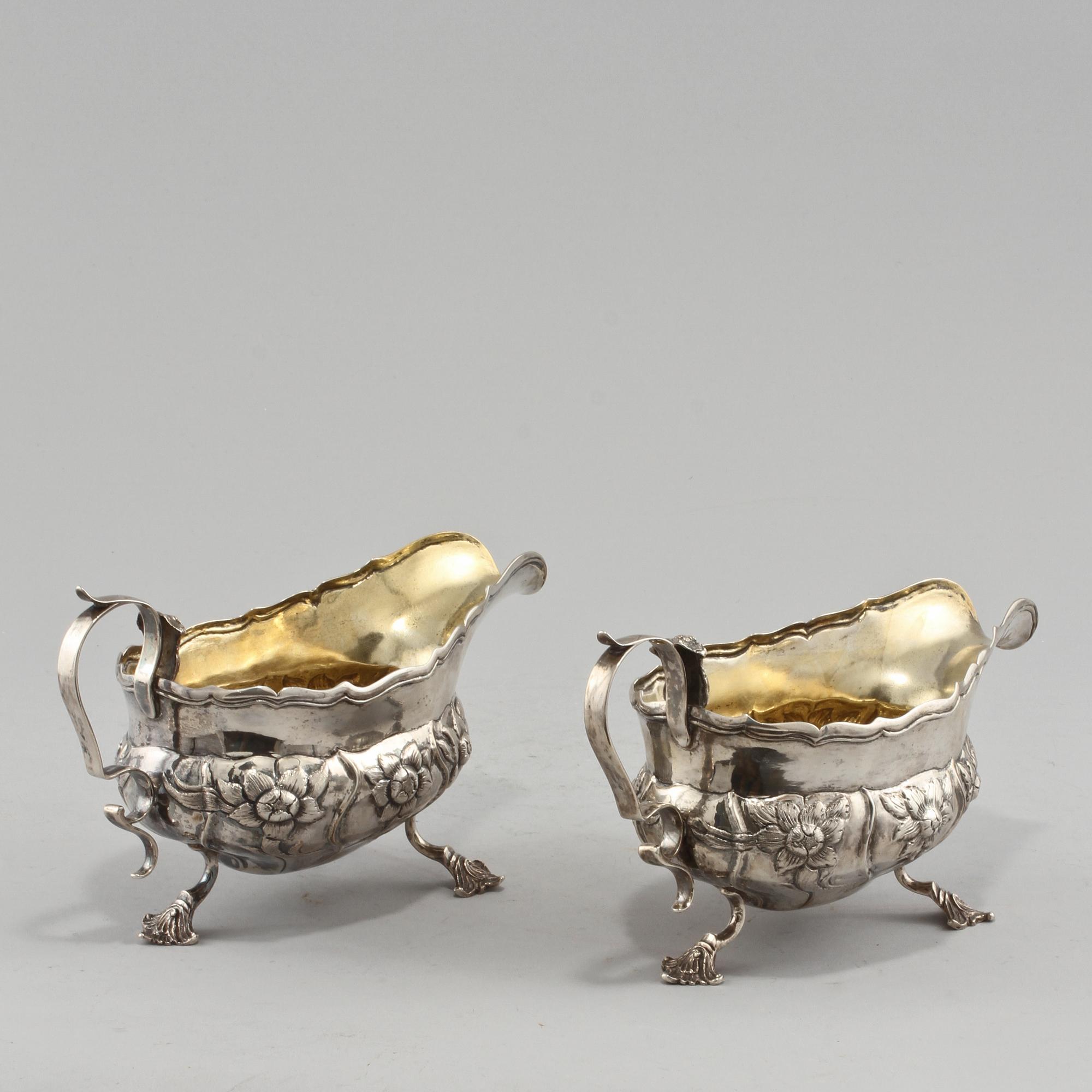 SÅSSNIPOR, ett par, silver, troligen Michelsen, Danmark, 1958. Vikt 580 g.