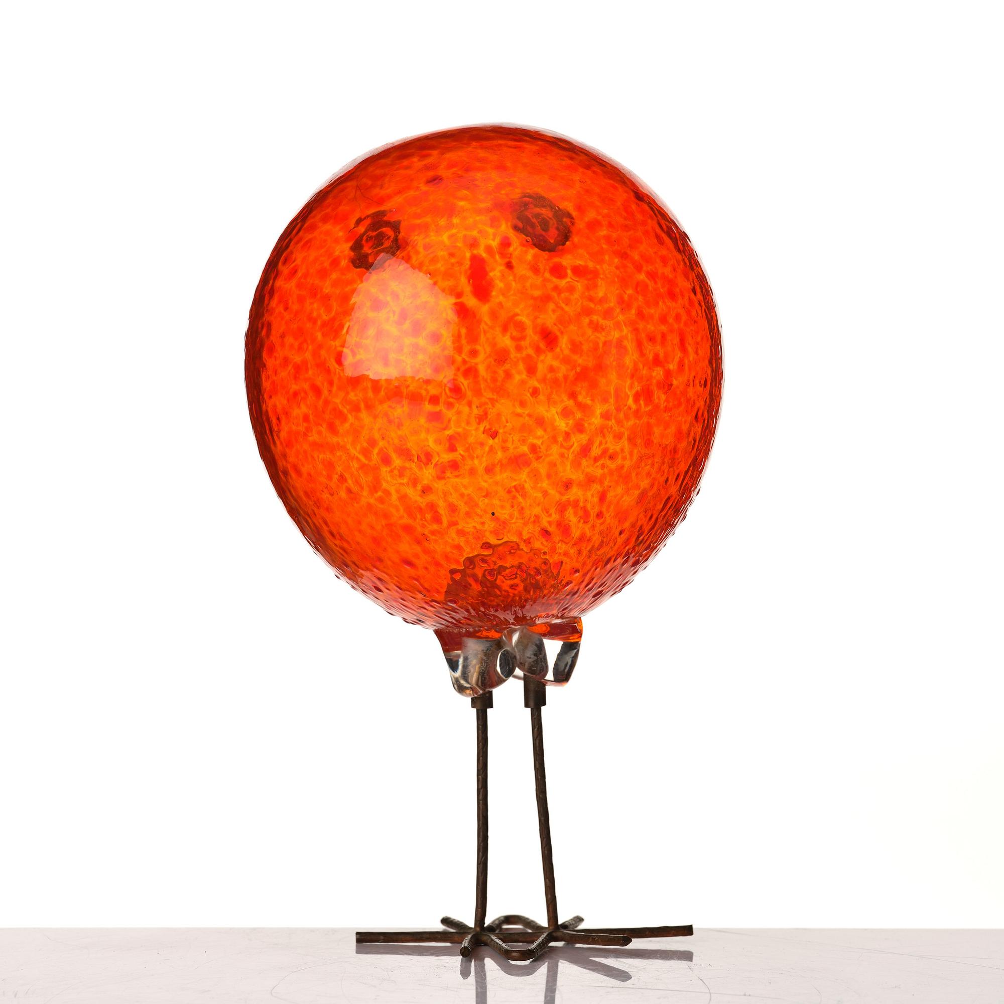 Alessandro Pianon, a "Pulcino" glass sculpture of a bird, Vistosi, Murano, Italy 1960's.