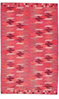 235. Barbro Nilsson, MATTO,  "Rödarp", flat weave, ca 299 x 186,5 cm, signed AB MMF BN.