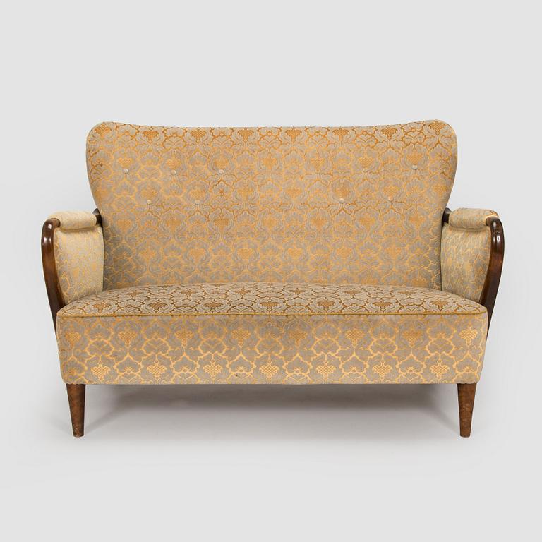 Birger Hahl, soffa samt fåtöljer, ett par, Haimi Oy 1946.