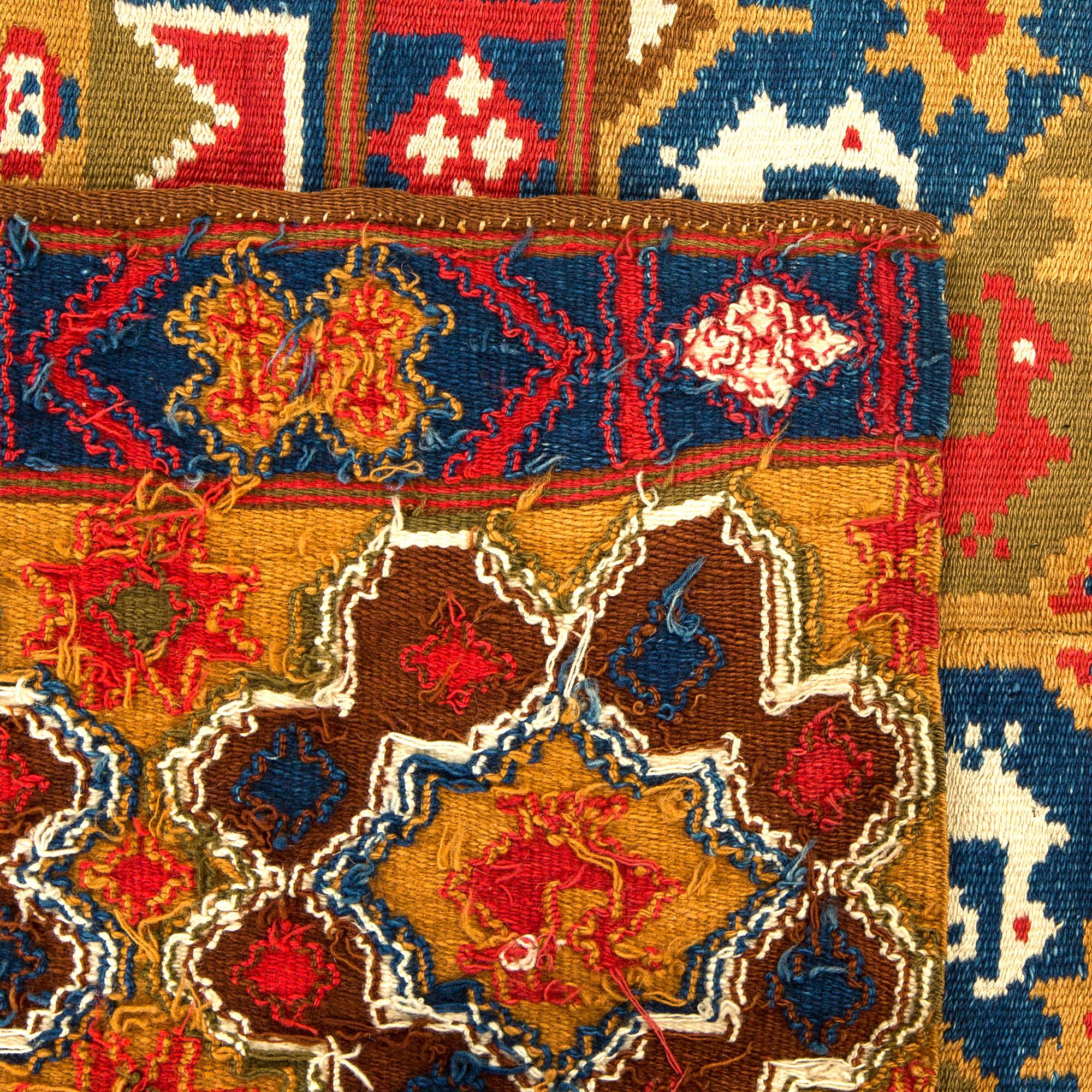 A Swedish flatweave quilt dated 1847, ca 218 x 119 cm.