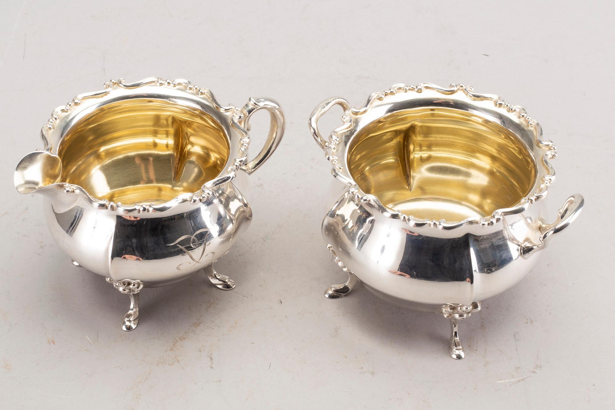 KAFFESERVIS, 3 delar, silver, K Andersson, 1936.