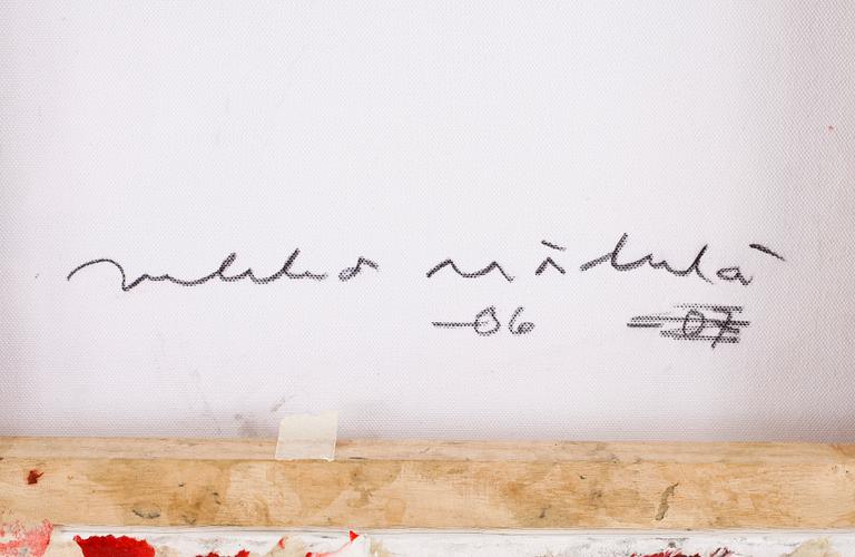 JUKKA MÄKELÄ, blandteknik och collage på duk, signerad och daterad -06 a tergo.