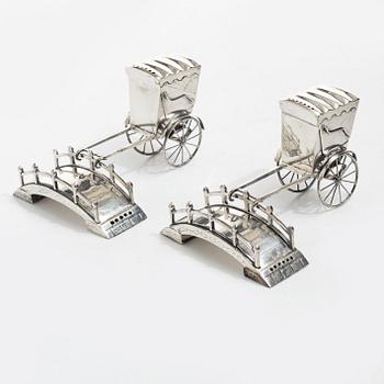 Table decorations, a pair, sterling silver.