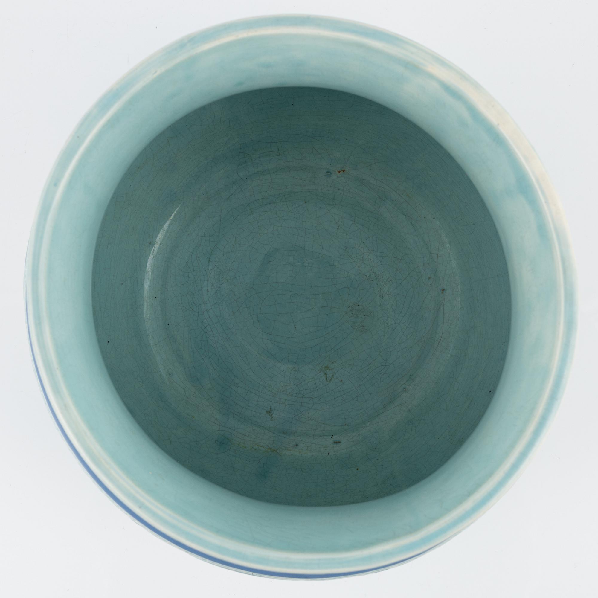 Josef Ekberg, a 'Sgrafitto' pot, stoneware, Gustafsberg, Sweden, 1918.