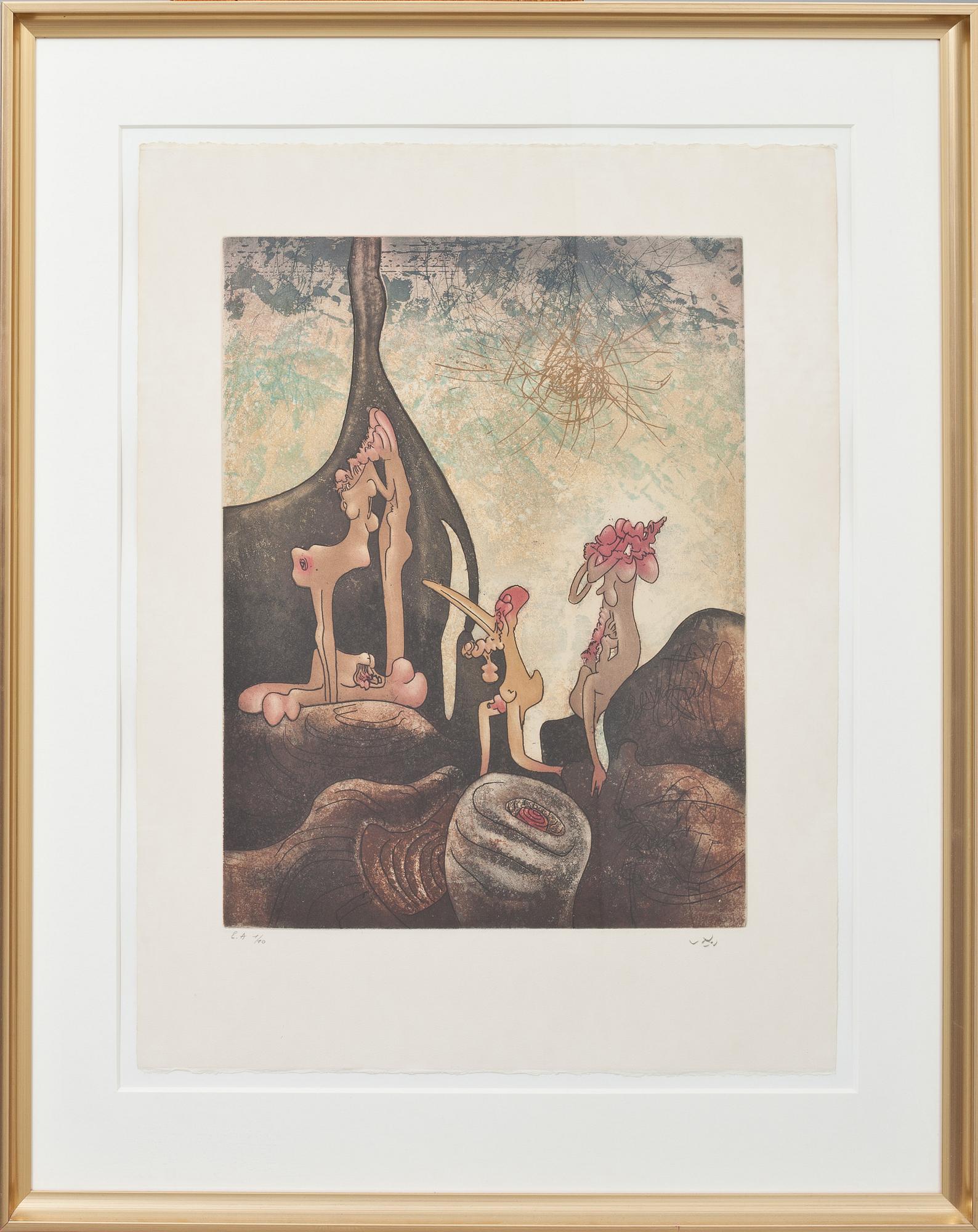 ROBERTO MATTA, färgetsning, signerad och numrerad E.A 1/10.