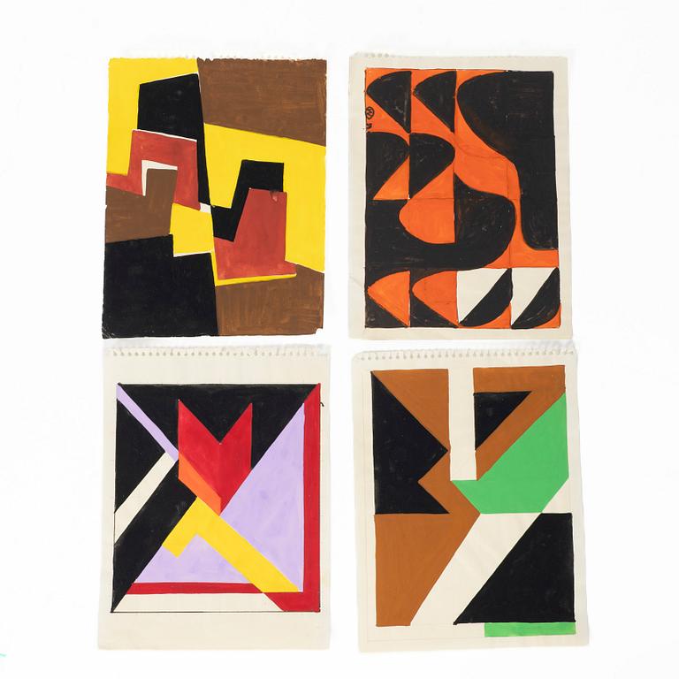 Werner Janson, Sketches, partially signed and dated, from the 1950s and onwards. 23 pieces.